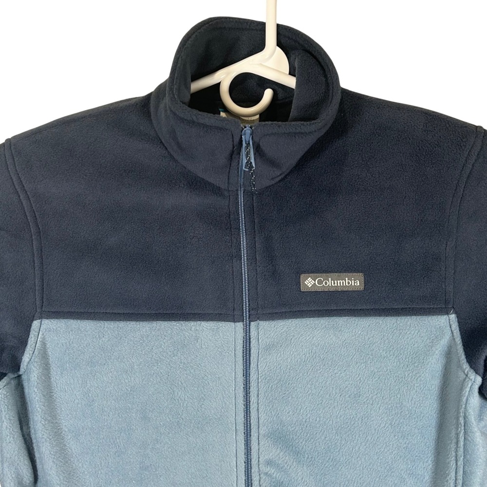 Columbia Mens Full‎ Zip Fleece Jacket Blue Light Blue Medium NEW